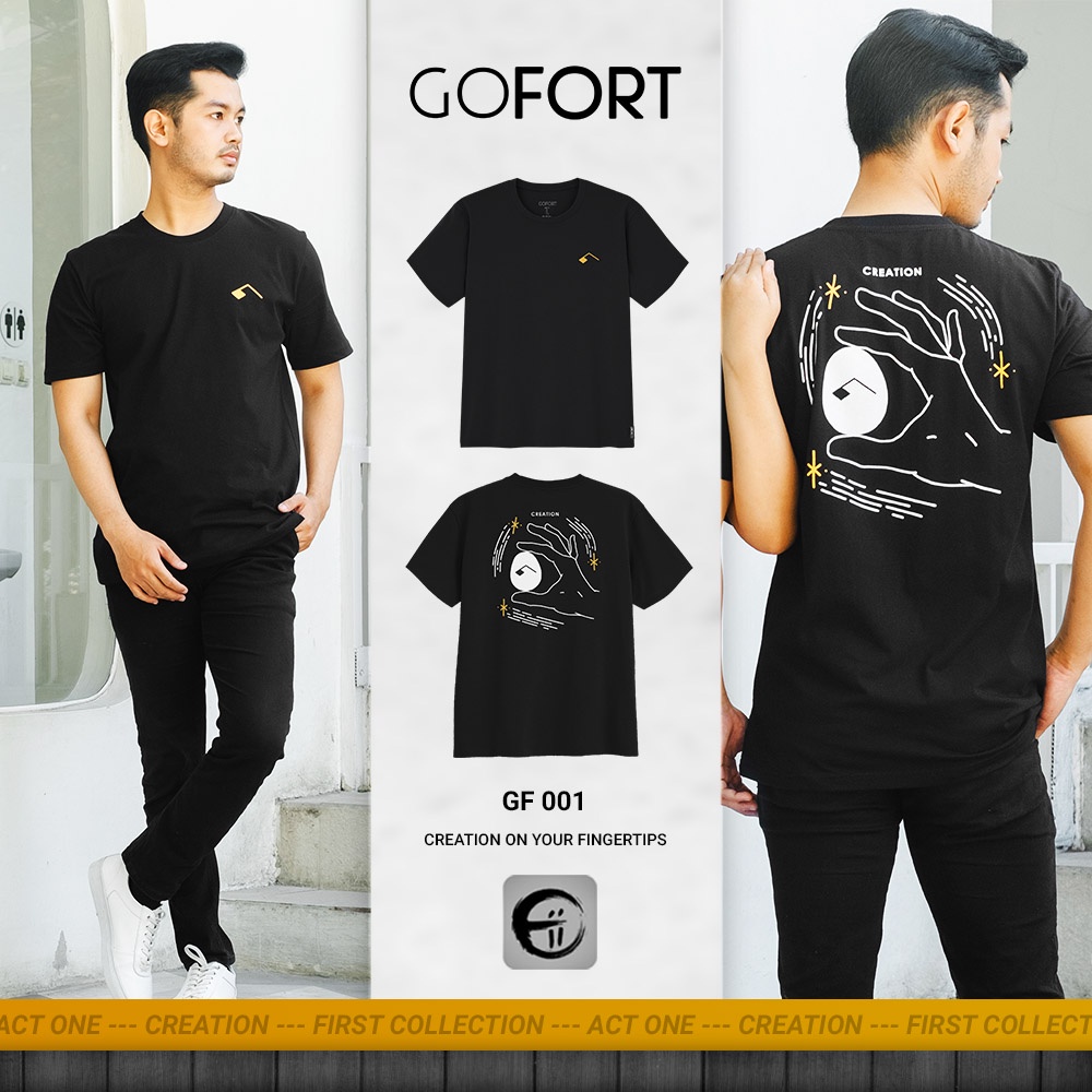 GOFORT KAOS PRIA TShirt Distro Lengan Pendek 100% Katun 24S CREATION