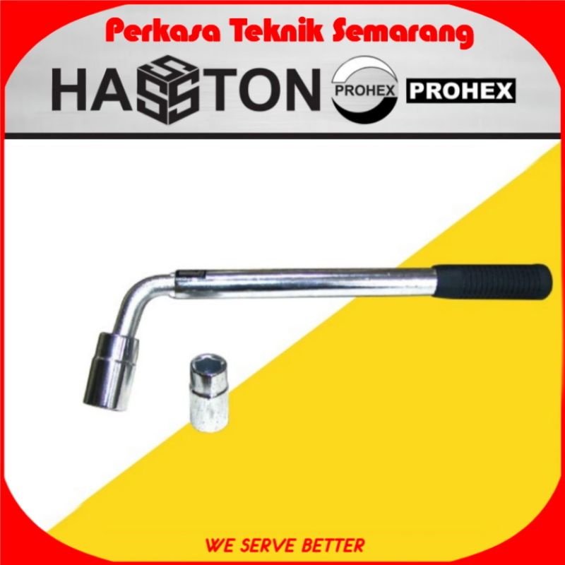 HASSTON PROHEX 1840-101 Kunci Roda Tarik L ( 17 x 19 mm, 21mm kunci busi)