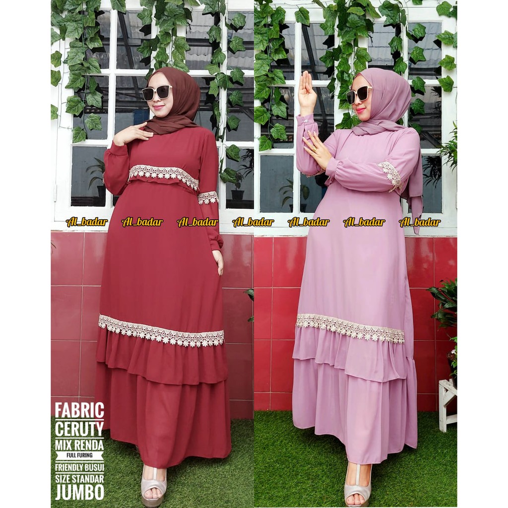 GAMIS CERUTY MALAYSIA/TERBARU/TERLARIS/TERHITS/GAMIS RENDA/FUL FURING/MURAH/DRES KONDANGAN/JUMBO