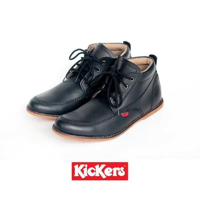 Sepatu KicKers Boots Hitam Kilap Pria