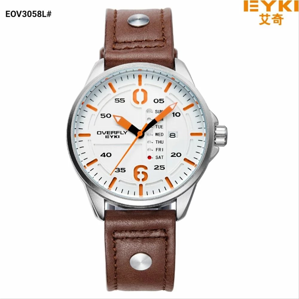Jam Overfly Eyki EOV3058L ASD94 Original Tali Analog Digital Kulit