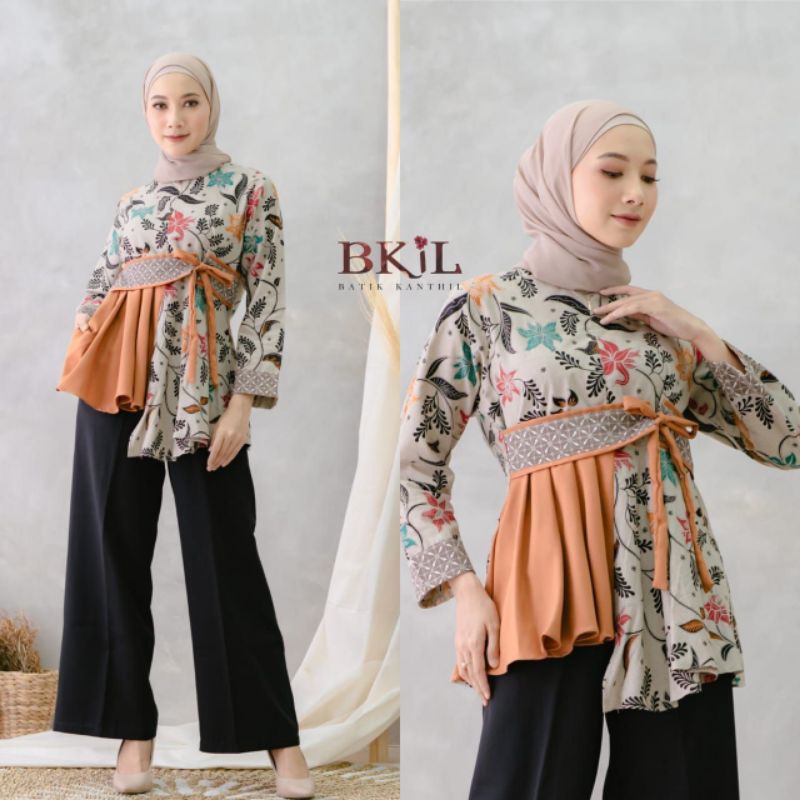 BAJU BATIK WANITA MODERN MONALISA GENES M,L,XL asli QUEENBUTIK