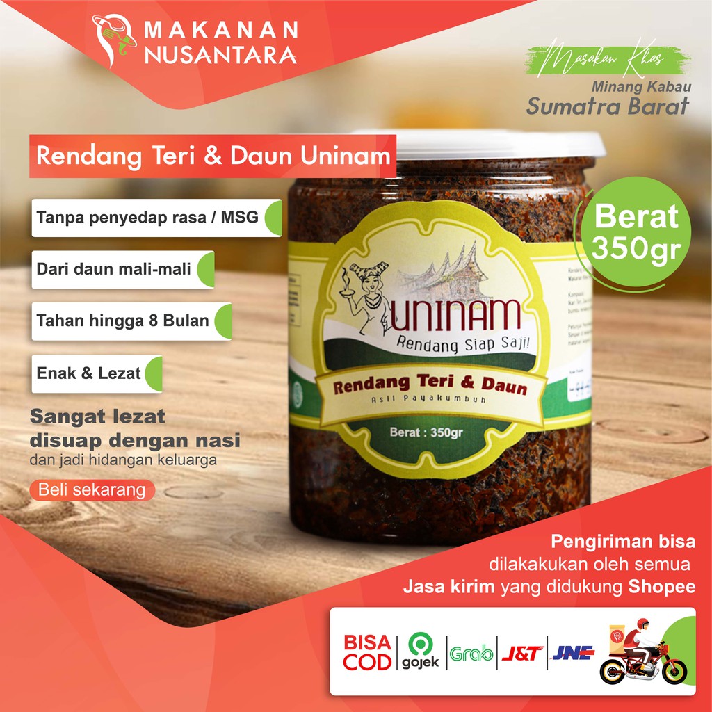 

Rendang Teri Daun 350gr / Cemilan Siap Saji Food Makanan Cepat Saji Rendang Rendang Padang Makanan