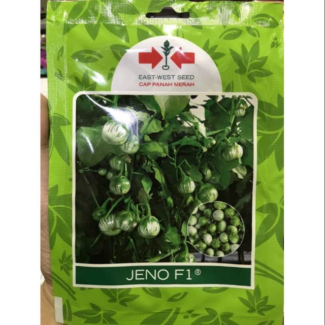 Benih Terong Bulat Putih Jeno F1 Cap Panah Merah (400 Benih)