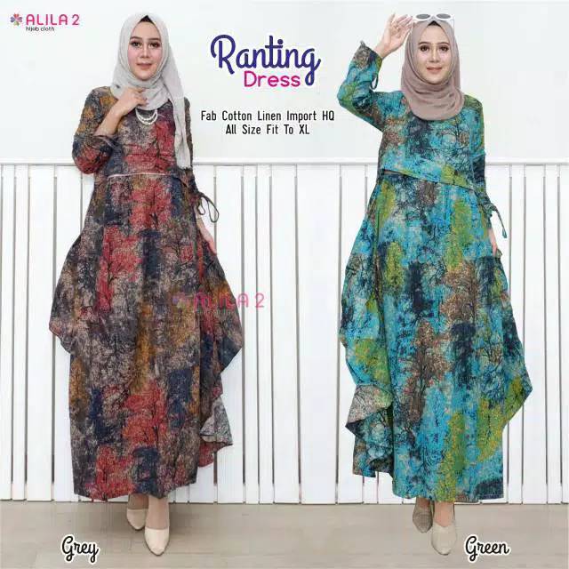 Ranting dress gamis linen import