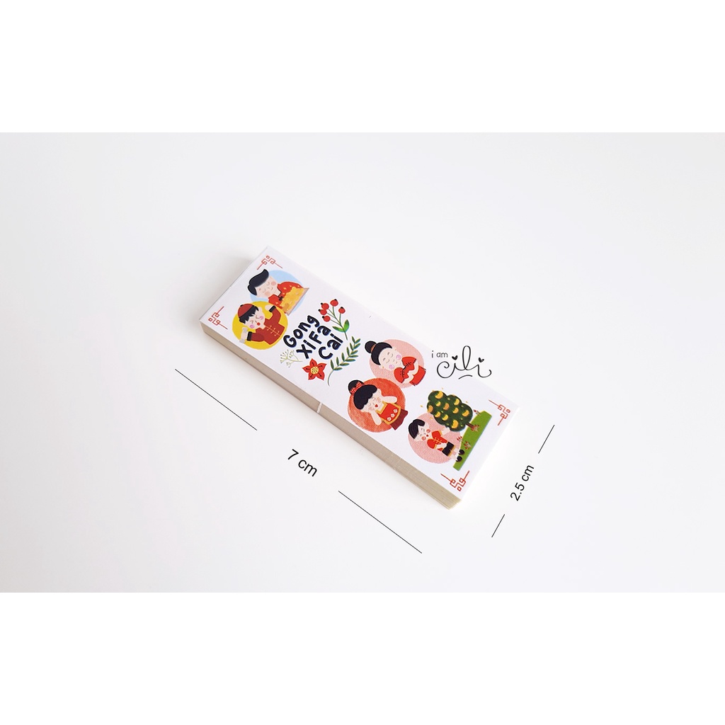 

(SCNY050) Stiker MINI 7x2.5 cm seal box paperbag imlek sincia cny