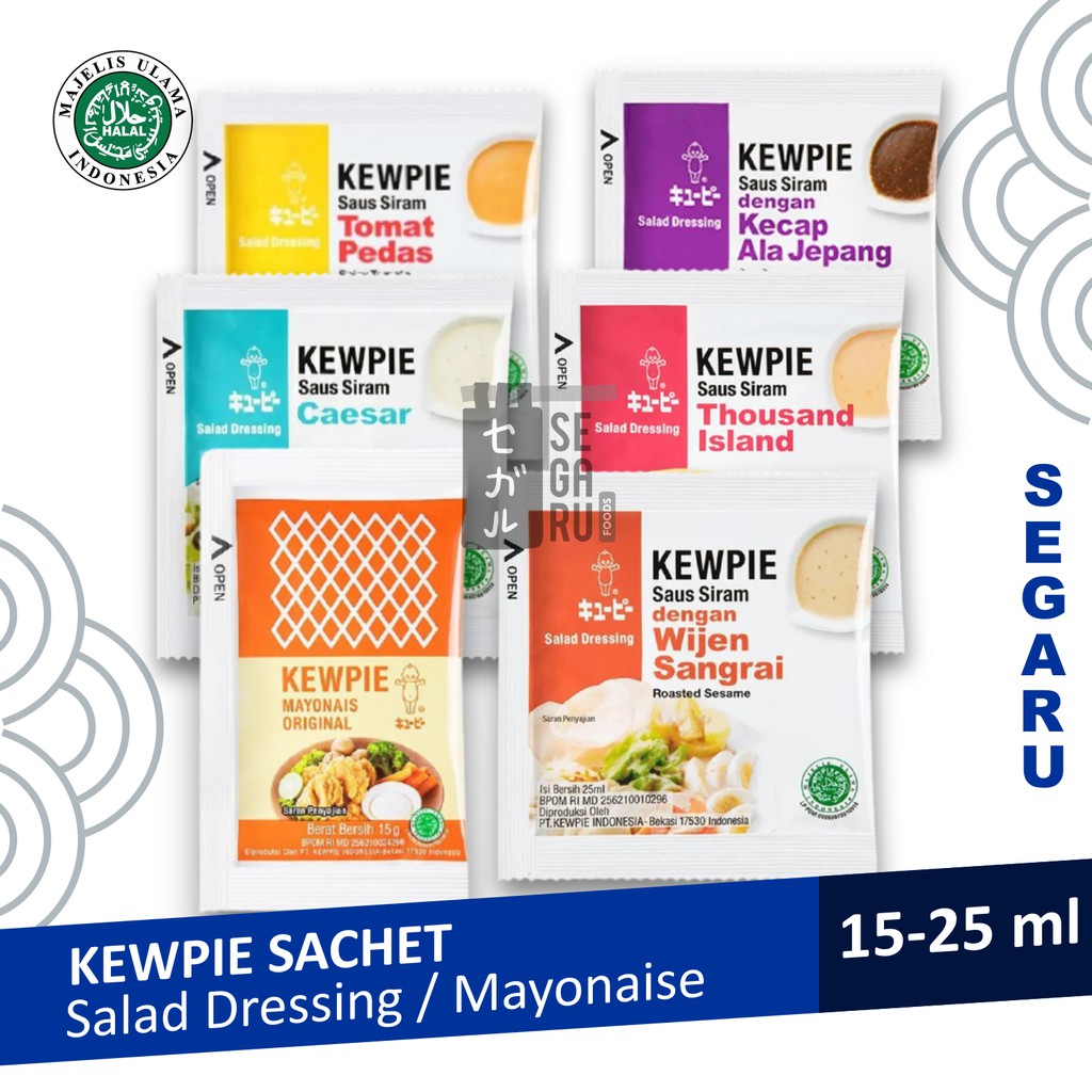 

KEWPIE Salad Dressing Wijen Sangrai, Thousand Island, Tomat Pedas, Mayonaise Sachet