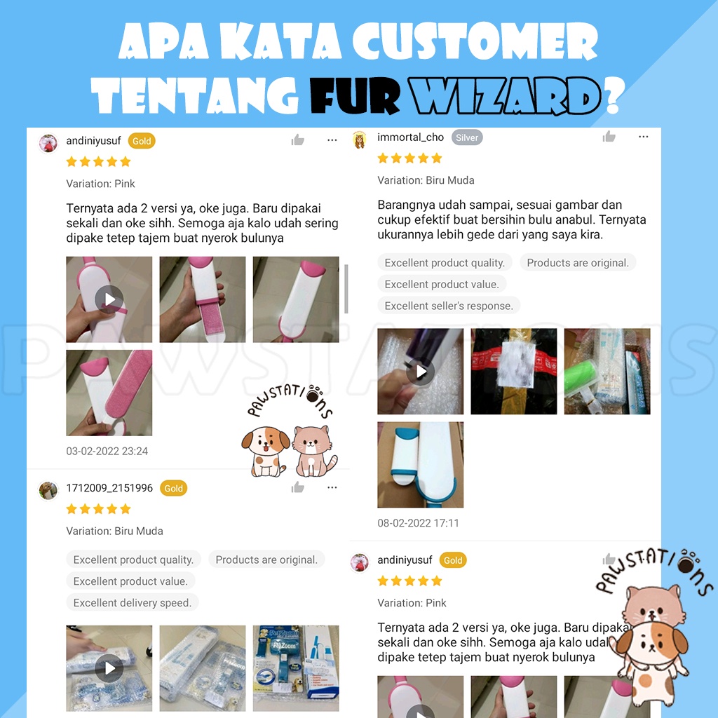 2 in 1 Sikat Pembersih Bulu Kucing / Anjing Furwizard Pet Hair Remover / Alat Pembersih Bulu Kucing &amp; Anjing