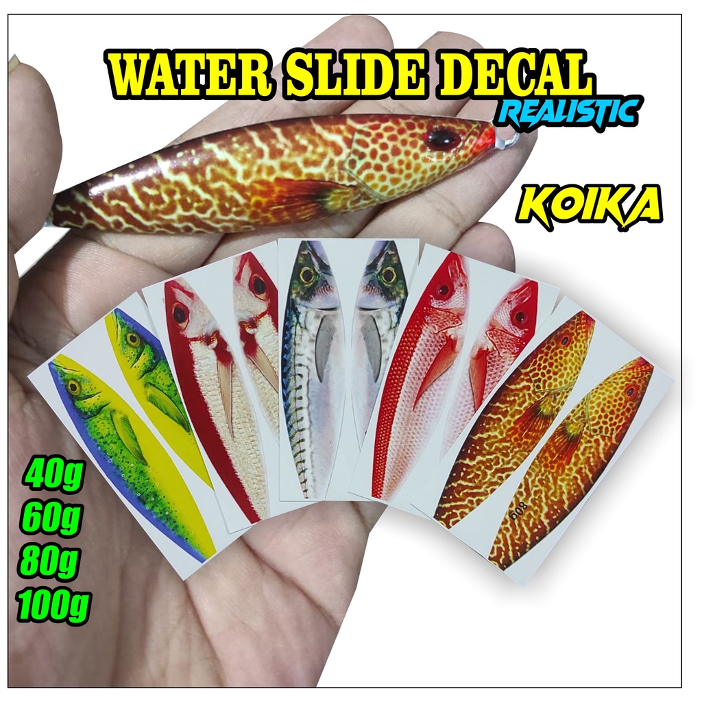 Water Slide Decal Metal Jig Koika 40gr - 60gr - 80gr - 100gr
