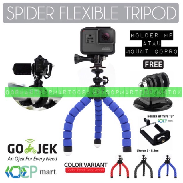 Gorilla Spider Mini Tripod PREMIUM QUALITY Sponge pod with Bonus Holder