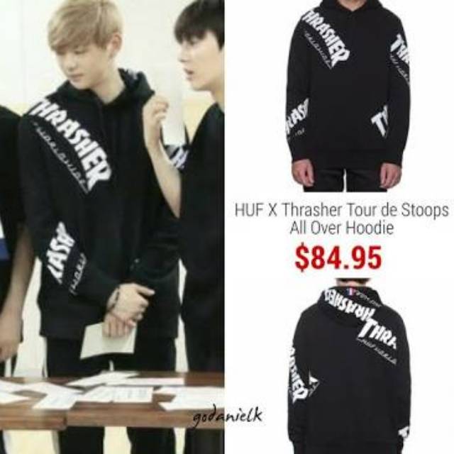 Trasher x HUF Hoodie Kang Daniel Wannaone