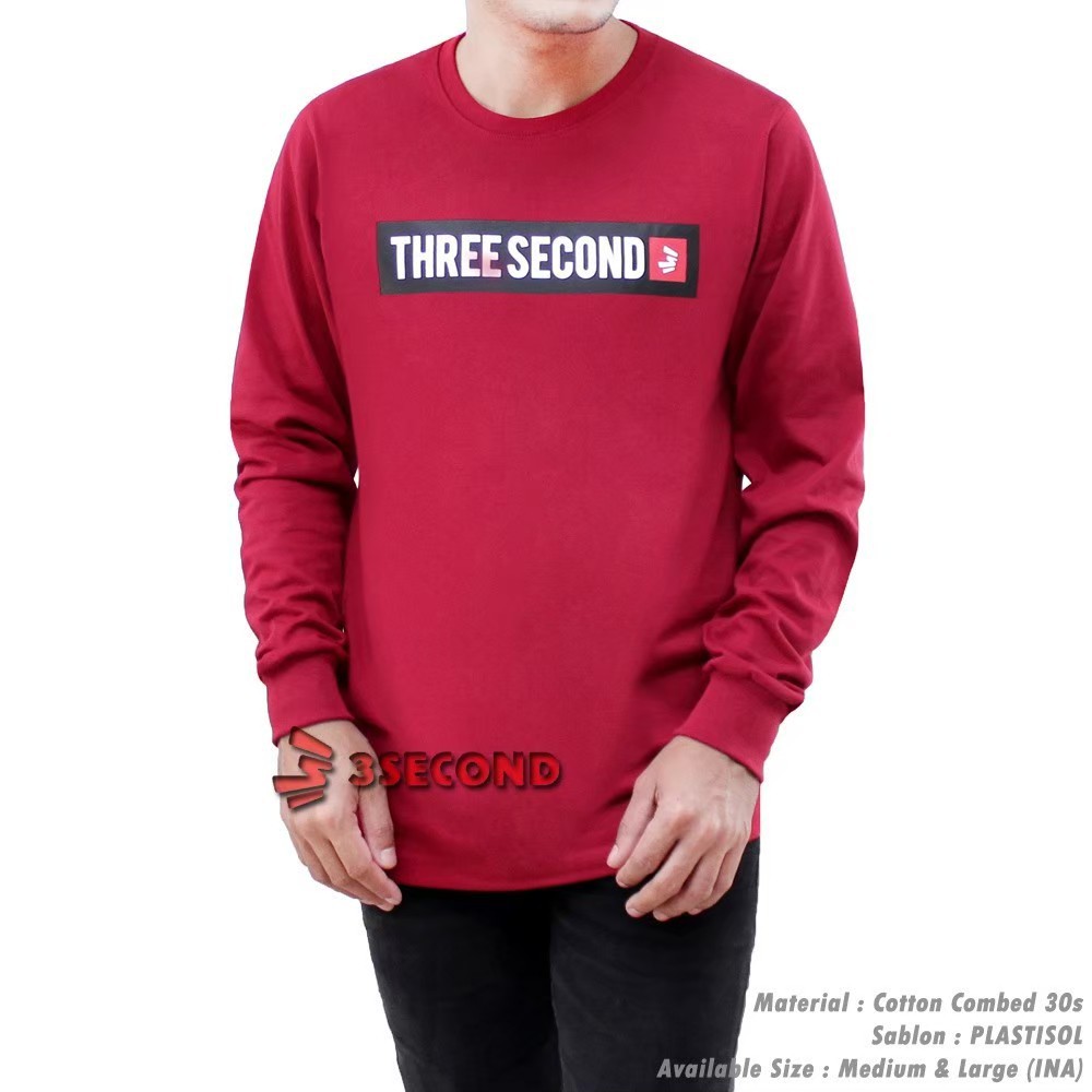 #MURAHLEBAY# KAOS LENGAN PANJANG THREE SECOND GREENLIGHT PREMIUM