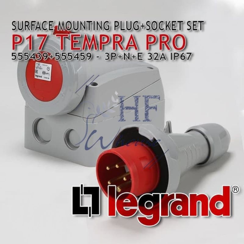 Legrand Set Surface Mounting + Plug 32A 3P+N+E 5Pin IP67