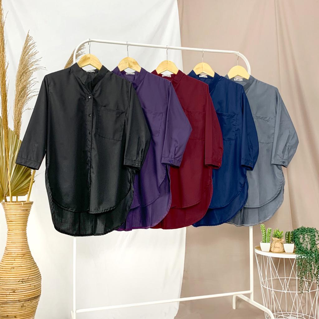Kemeja Tunik Polos / Kemeja Wanita / Kemeja Polos / Kemeja Kerja / Bahan Toyobo-1