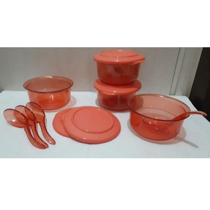 Tupperware Personal Bowl Bloom Peach ECER 1PCS tempat sayur