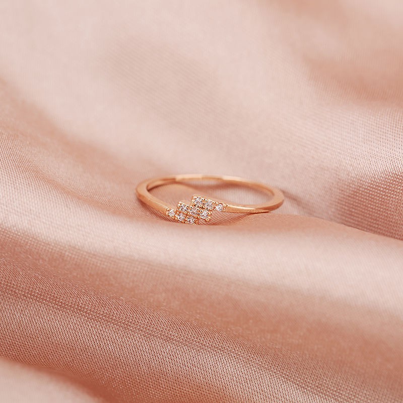 Pandora Cincin 14K Rose Gold 14K Hias Berlian Zirconia Kubik Dengan Kotak Untuk Pernikahan