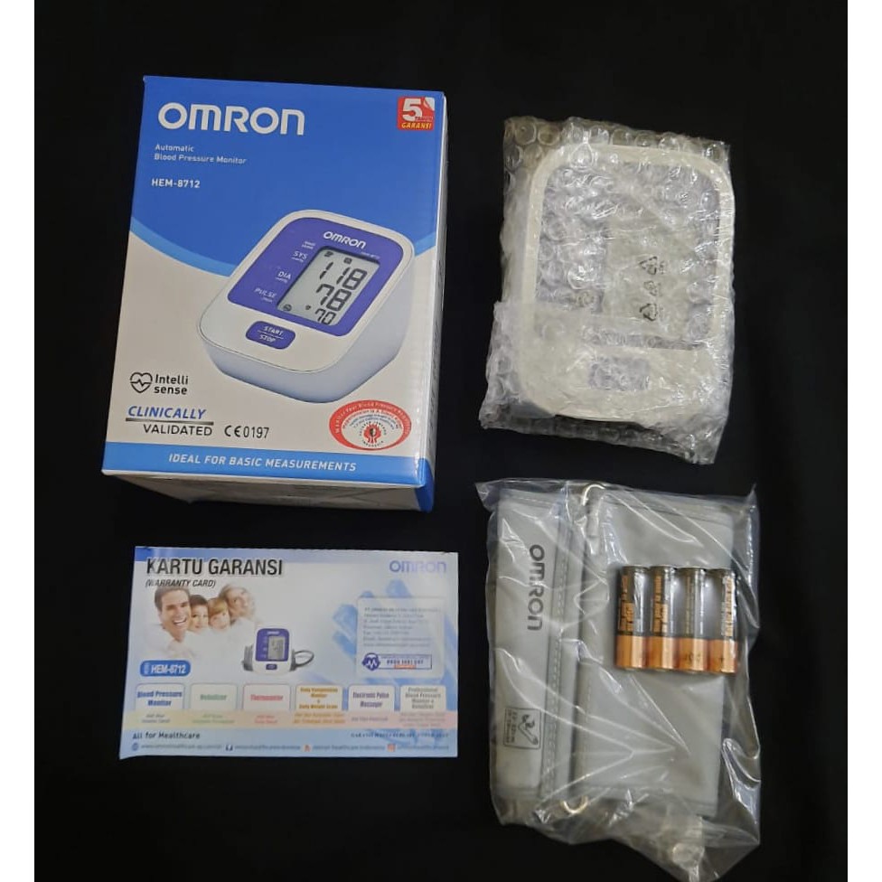 PAKET TENSIMETER DIGITAL OMRON HEM 8712 DAN ADAPTOR / AC ADAPTER ORIGINAL OMRON HHP-CM01