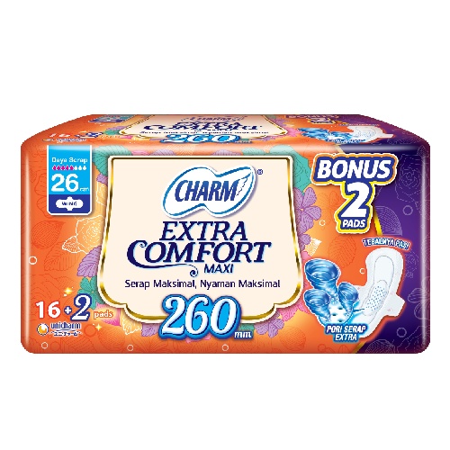 CHARM EXTRA COMFORT MAXI 26CM W 16P