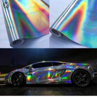 Stiker hologram putih laser chrome putih COD Bayar di Stiker hologram putih laser chrome putih COD Bayar di