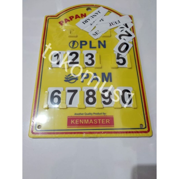 PAPAN METERAN PLN PAM LISTRIK AIR METER KENMASTER/PAPAN STANDMETER PLN PDAM