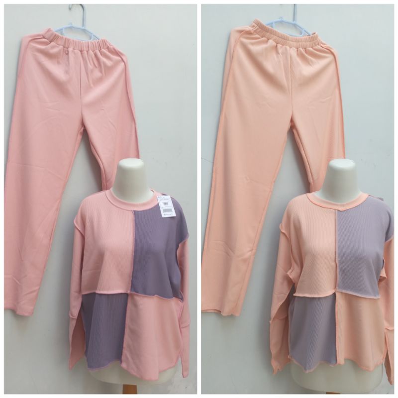 SET BOBAL BOLAK BALIK KOMBINASI RAJUT UNIQLO