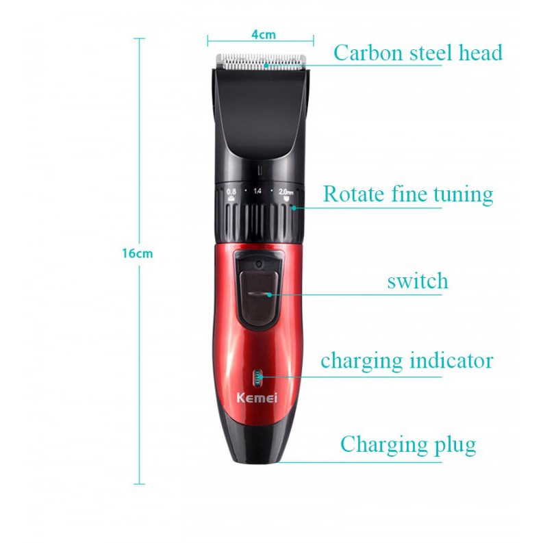 KEMEI KM-730 Rechargeable Wireless Hair Clipper Machine Razor Barber