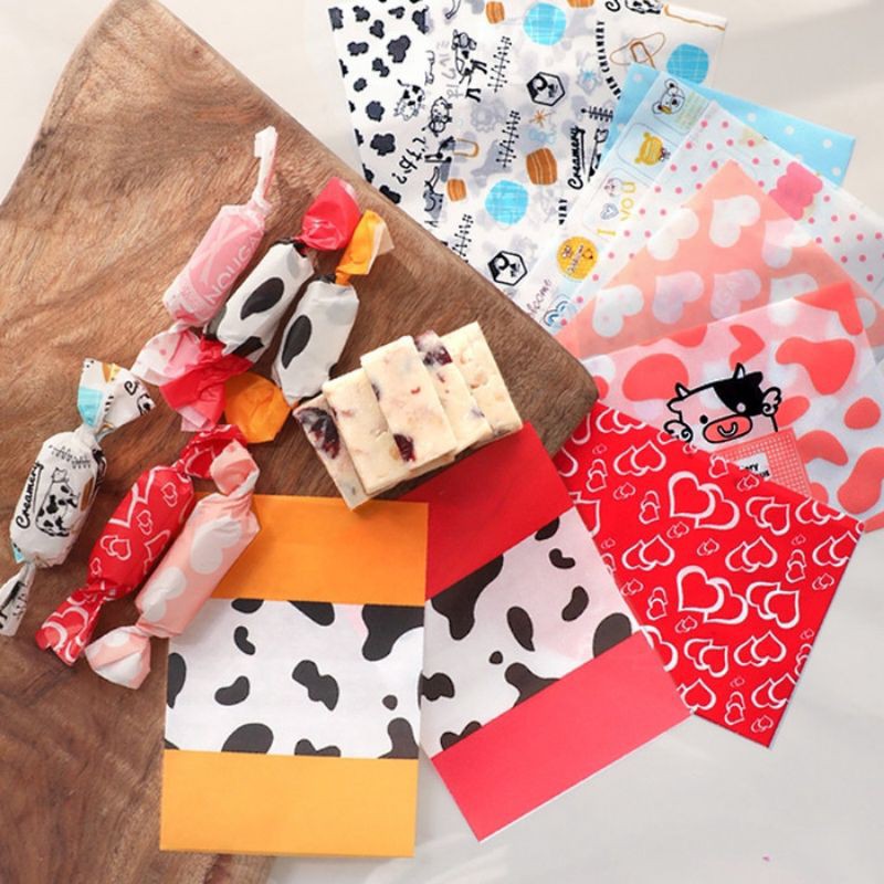 

20pcs Plastic Paper Candy/kertas Pembungkus Nougat Wrapping Paper cute