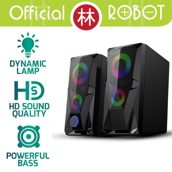 Robot RS170 Stereo Speaker with LED Black