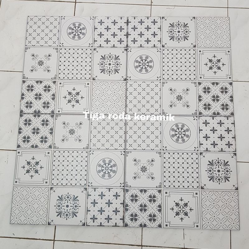 keramik 40x40 kia fresia white kw1/keramik batik/keramik lantai kasar/keramik tangga/keramik garasi/