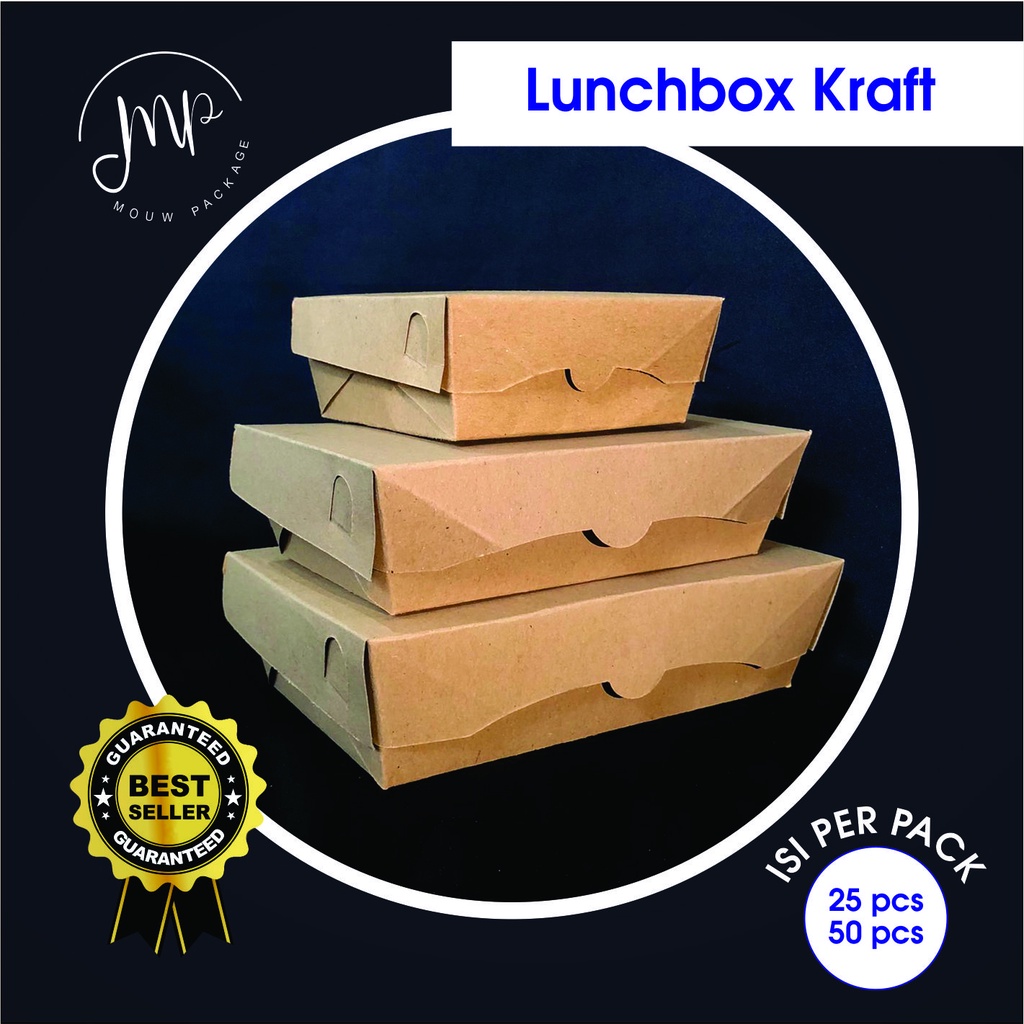 Jual Lunchbox Kraft Paper Box Kraft Coklat Paper Lunchbox Kraft