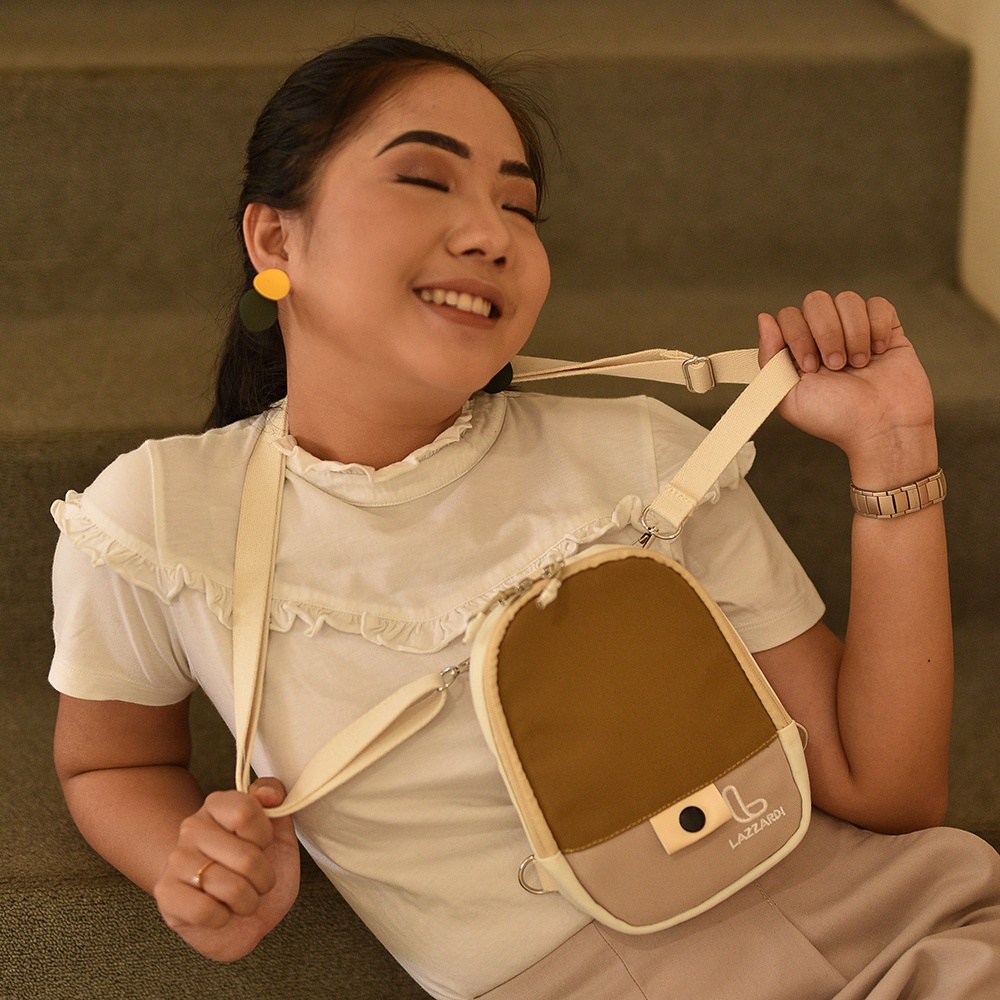 NOON CAPPUCINO |ManNeedMe X LAZZARDI| Tas Handphone Wanita Sling Bag HP ORIGINAL