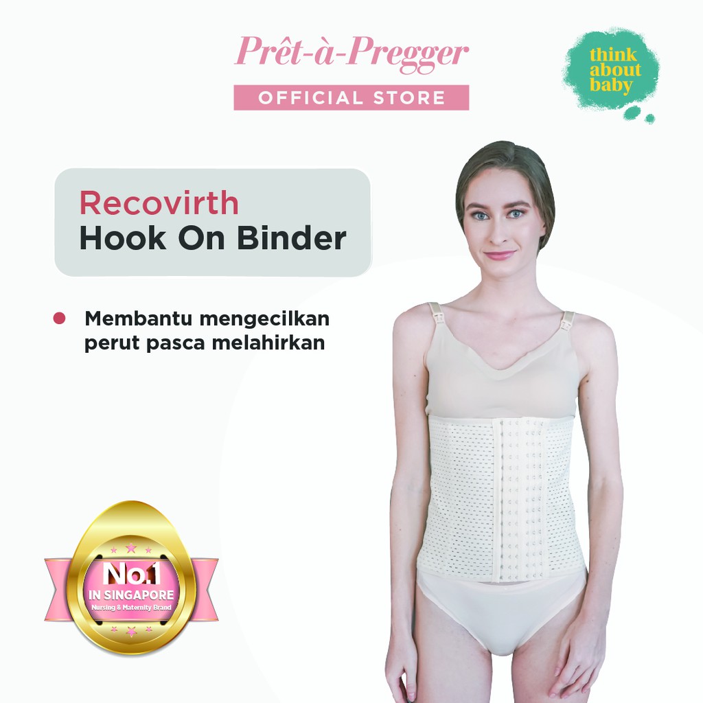 

Korset Stagen Pengecil Perut Pasca Melahirkan / Pret a Pregger Recovirth Hook-On Binder (BLACK)