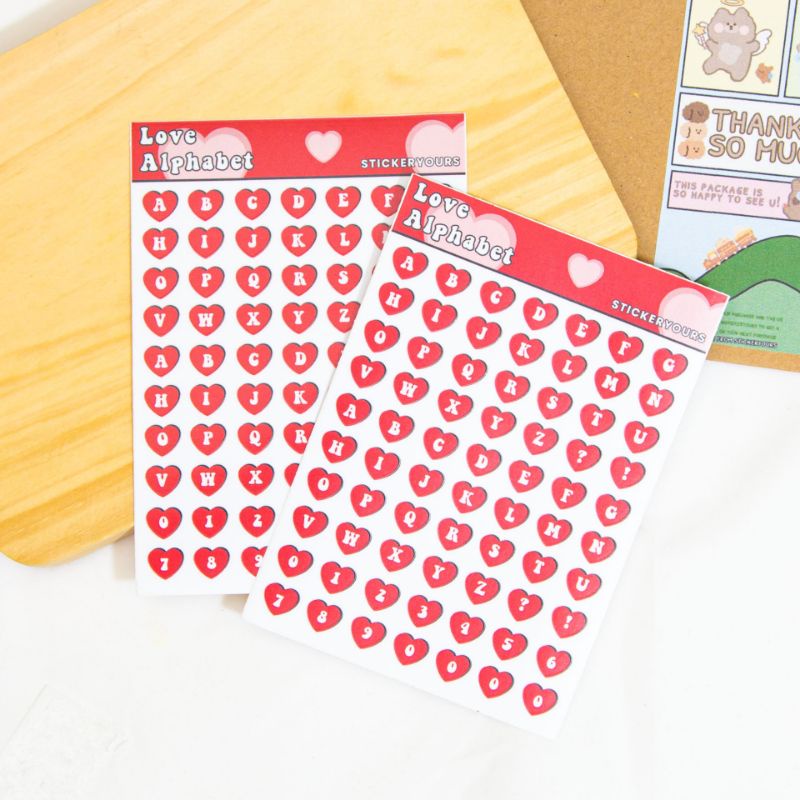 

BUY2GET1 Sticker Love Heart Alphabet Aesthetic