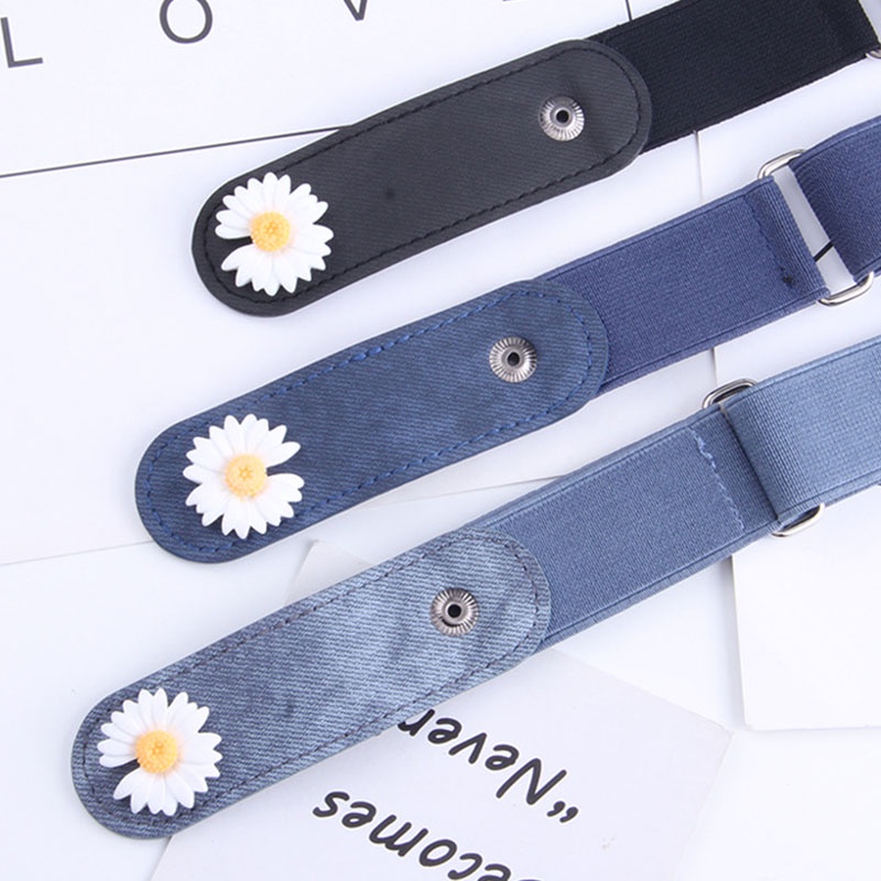 Cod Ikat Pinggang Wanita Ring Belt/ Hiasan Bebas Lubang All-Match Sabuk All-Match Elastis Tanpa Tanda Fashion Tri