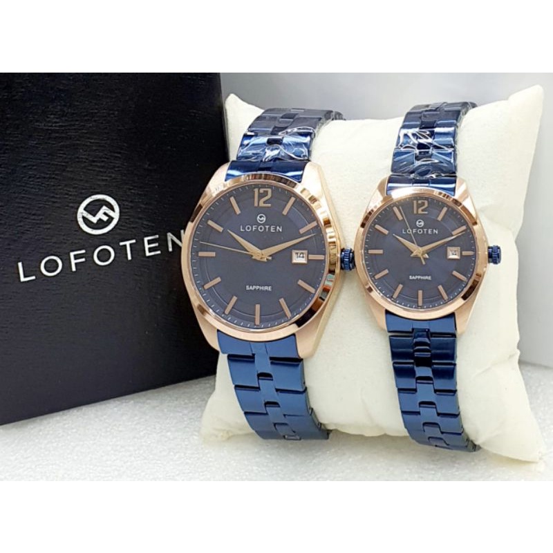 JAM TANGAN COUPLE LOFOTEN 8106 DATE STAINLESS ORIGINAL