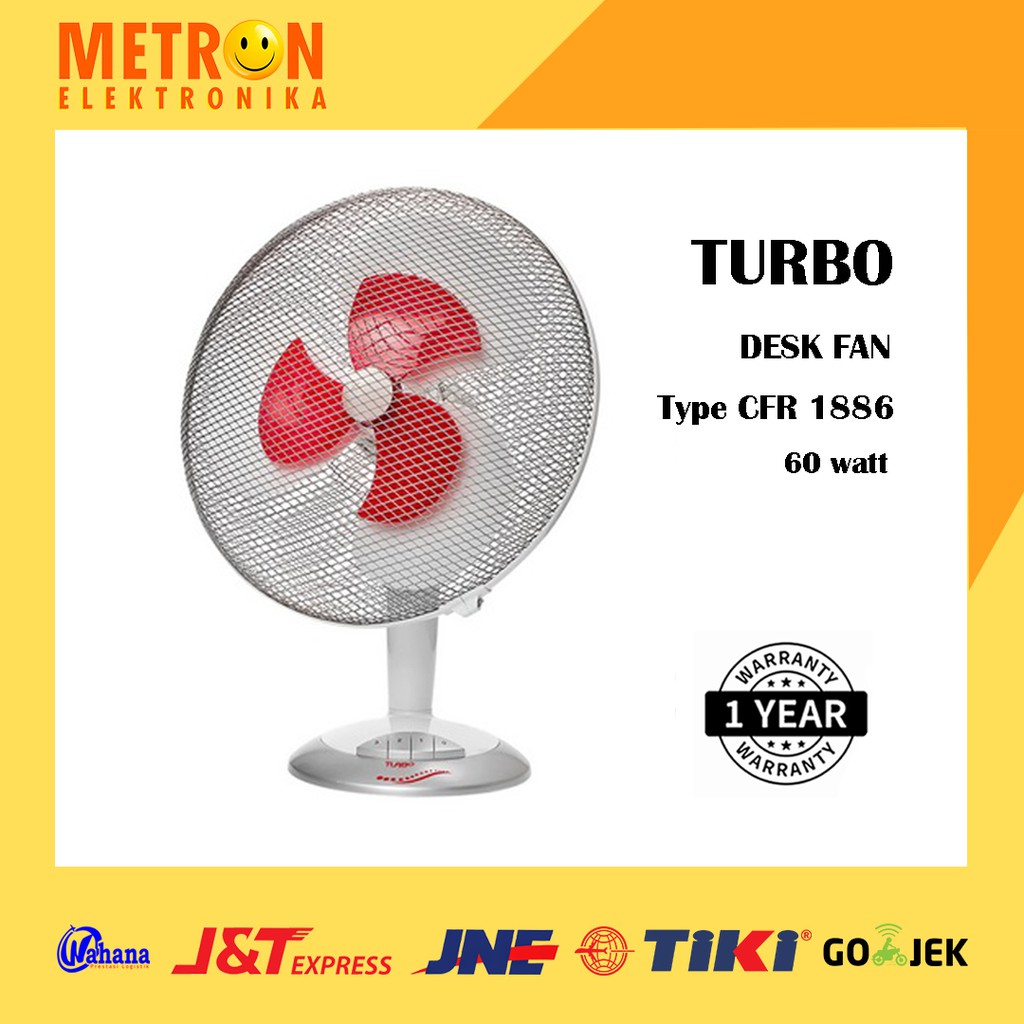 TURBO CFR 1886 / DESK FAN 16 INCH 60 WATT / KIPAS ANGIN MEJA / CFR1886