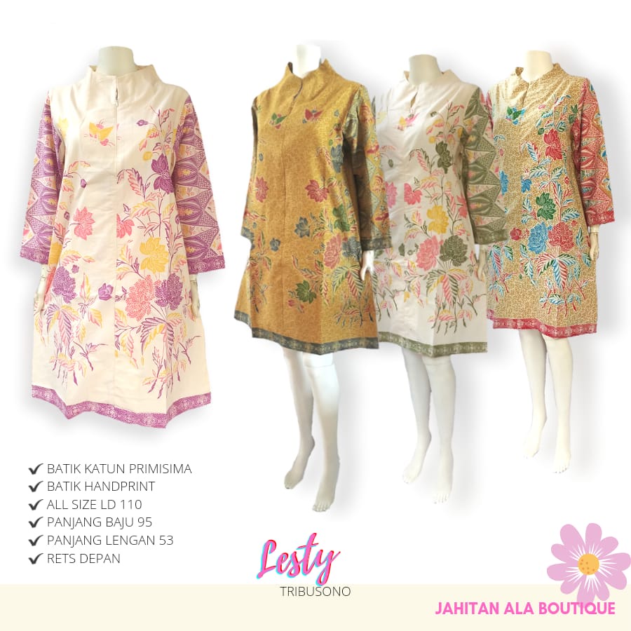 DRESS LESTY TRIBUSONO, Batik Wanita Modern,  Tunik Batik Wanita Modern, Tunik Batik Terbaru