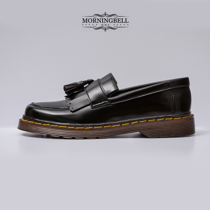 MORNINGBELL - SEPATU PRIA SLIP ON DOCMAR TASSEL LOAFER HITAM P-MAN-02