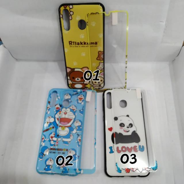 Softcase gambar + anti gores kaca samsung M30