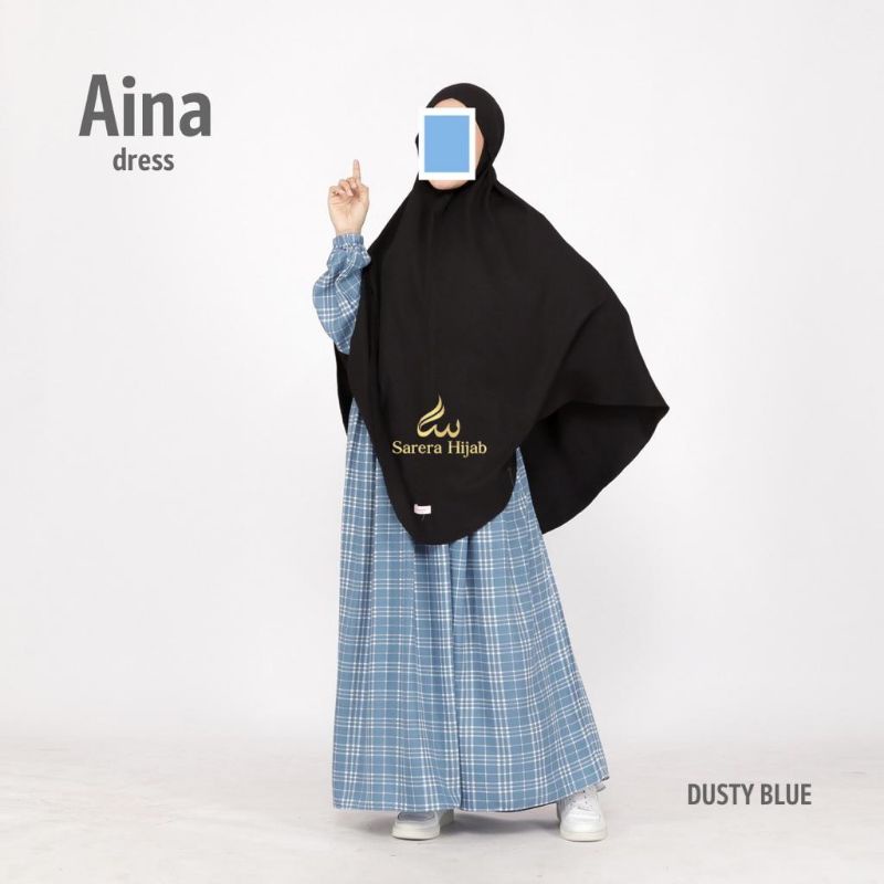 Aina Dress Sarera Hijab | Gamis Tartan