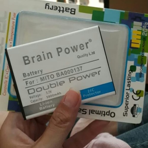 Double Power Battery Batere Batre Baterai Brain Power Mito Note A62 BA-00137 BA00137