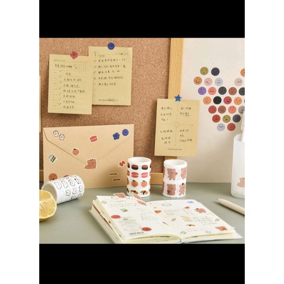 

washitape sharing karakter beruang lucu untuk bujo, scrapbook dan hiasan dinding