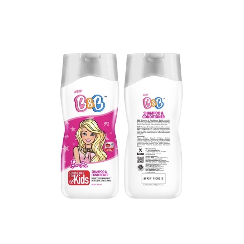 B&B kids shampoo Barbie 200ml botol