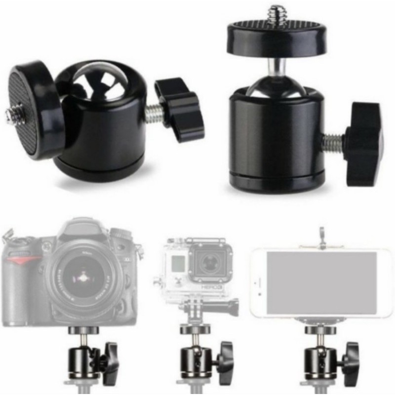 Mini Ball Head Tripod Kamera DSLR 360 Swivel 1/4