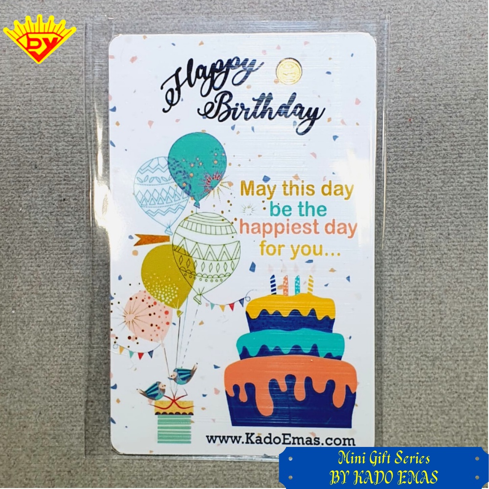 Mini Gift Kado Emas 0.1 Gram Birthday/Ulang tahun