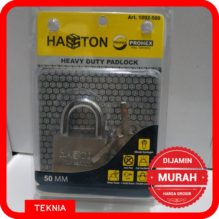 Gembok Leher Pendek Hasston Prohex 50mm 1092-500