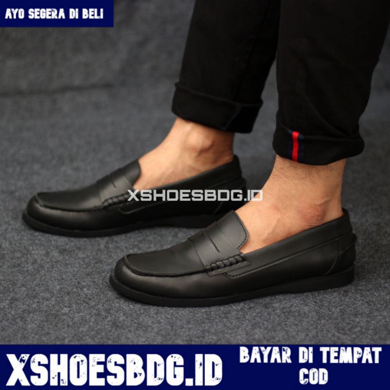 XSHOESBDG.ID Sepatu kasual Pria Fashion Kantor Slip On Kerja Kulit Sintetis