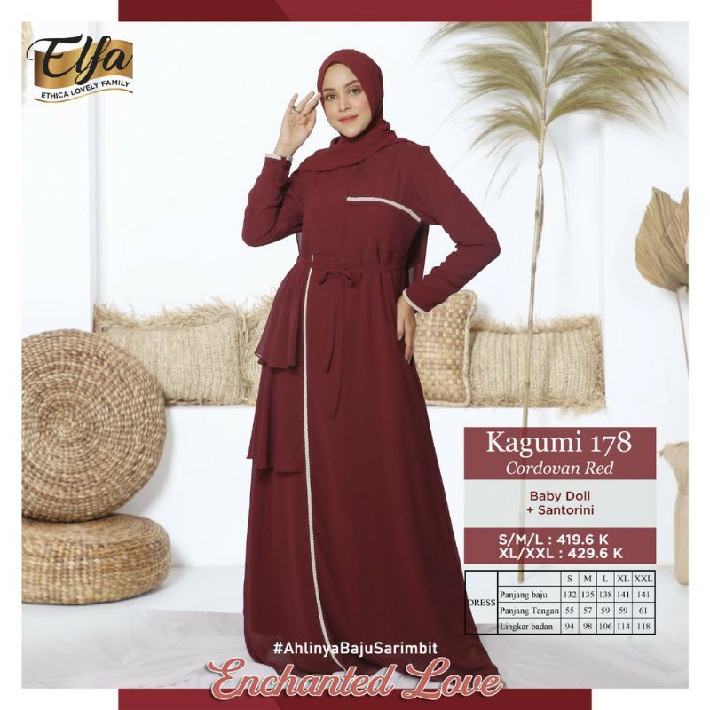 Ethica | Elfa Kagumi 178 Cordovan Red  Dan Dusky Orchid Gamis Wanita
