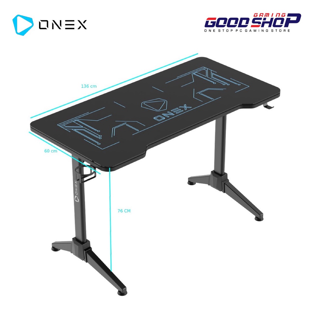 ONEX GD1400G / GD 1400G Tempered Glass RGB Gaming Desk