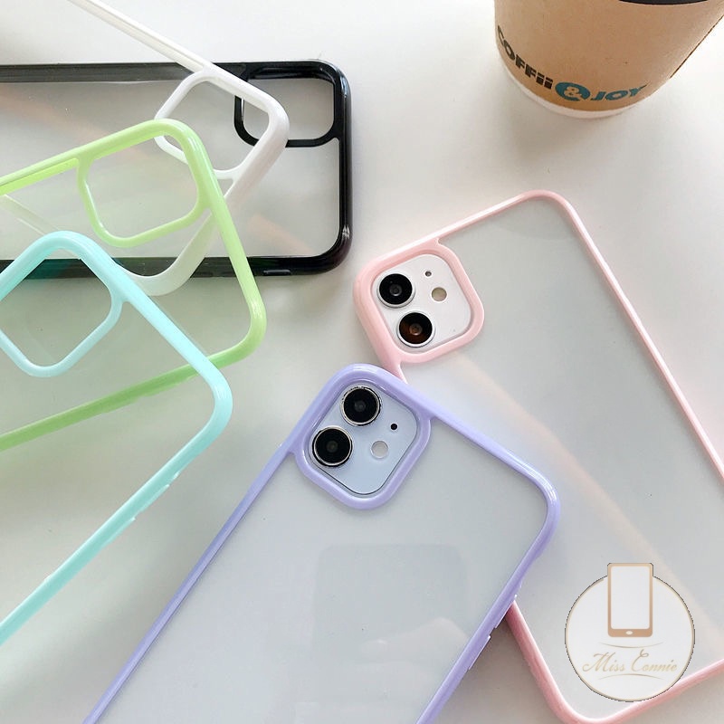 Soft Case Pelindung Kamera Bahan Silikon Warna Macaron 5 Untuk iPhone 11 12 13 Pro MAX 6 6s 7 8 Plus X XR XS MAX SE 2020